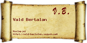 Vald Bertalan névjegykártya